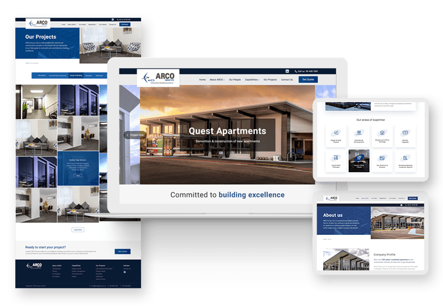 Fatjuser created the website for construction company ARCO to present their services